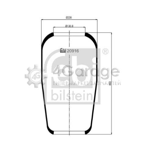 Кожух пневматической рессоры FEBI BILSTEIN 20916 в Ростове-на-Дону