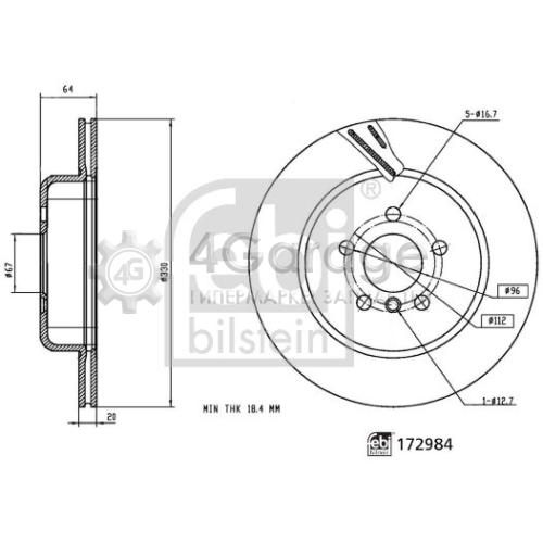 FEBI BILSTEIN 172984 Тормозной диск