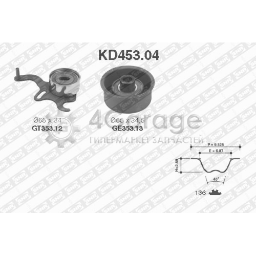 Комплект ремня ГРМ SNR KD45304 в Ростове-на-Дону
