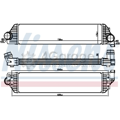 NISSENS 96501 Интеркулер