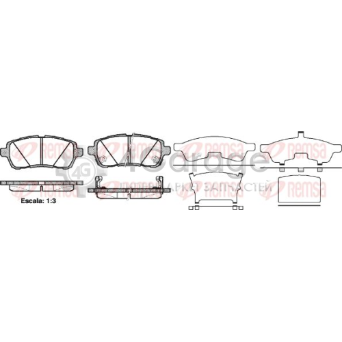 REMSA 128102 Комплект тормозных колодок дисковый тормоз