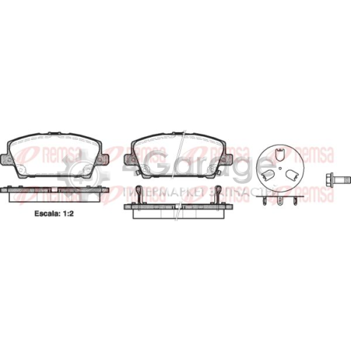 REMSA 120502 Комплект тормозных колодок дисковый тормоз