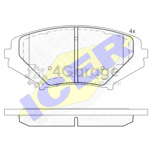 ICER 181670 Комплект тормозных колодок дисковый тормоз