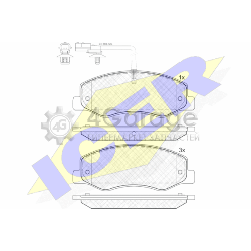 ICER 142000 Комплект тормозных колодок дисковый тормоз