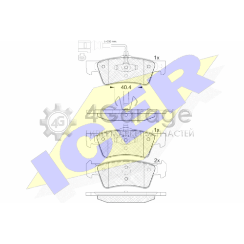 ICER 141816 Комплект тормозных колодок дисковый тормоз