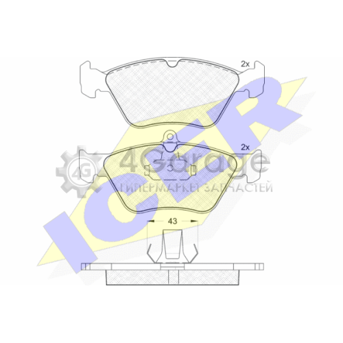 ICER 180988 Комплект тормозных колодок дисковый тормоз