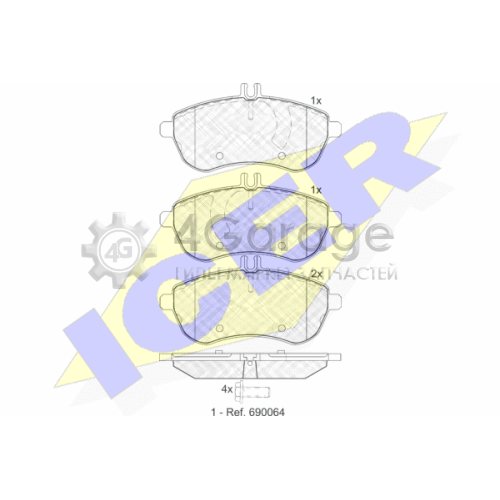 ICER 181821 Комплект тормозных колодок дисковый тормоз