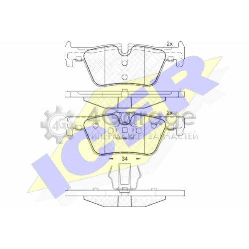 ICER 182049 Комплект тормозных колодок дисковый тормоз