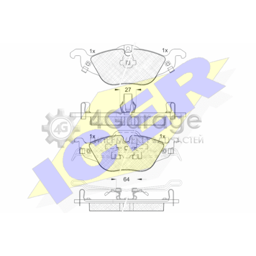 ICER 181249 Комплект тормозных колодок дисковый тормоз