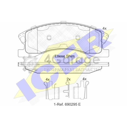 ICER 182075 Комплект тормозных колодок дисковый тормоз
