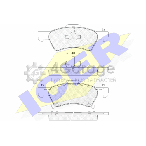 ICER 181544 Комплект тормозных колодок дисковый тормоз