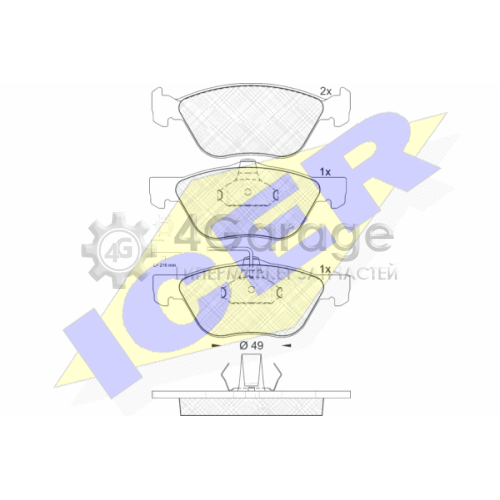 ICER 181601 Комплект тормозных колодок дисковый тормоз