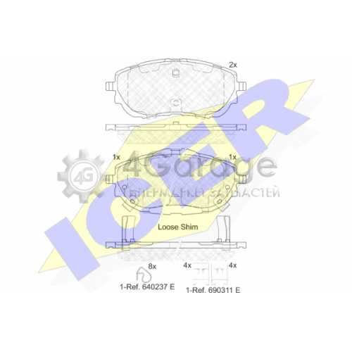 ICER 182129 Комплект тормозных колодок дисковый тормоз