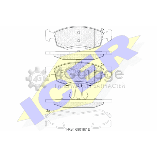 ICER 181924 Комплект тормозных колодок дисковый тормоз