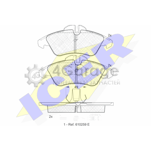 ICER 141104 Комплект тормозных колодок дисковый тормоз