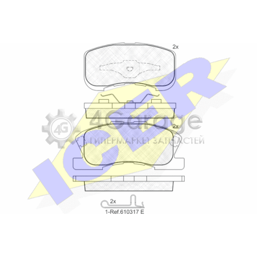 ICER 181342 Комплект тормозных колодок дисковый тормоз