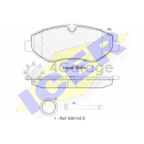 ICER 141832 Комплект тормозных колодок дисковый тормоз