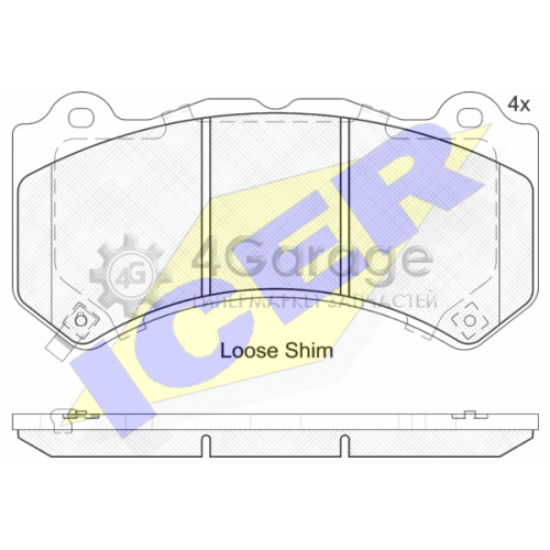 ICER 182164 Комплект тормозных колодок дисковый тормоз