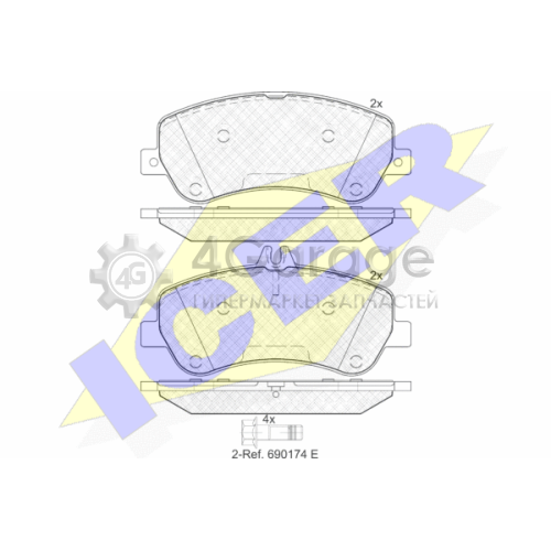 ICER 181917 Комплект тормозных колодок дисковый тормоз