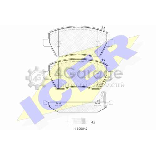 ICER 181748 Комплект тормозных колодок дисковый тормоз