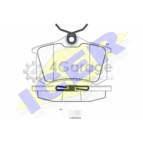 ICER 180697703 Комплект тормозных колодок дисковый тормоз