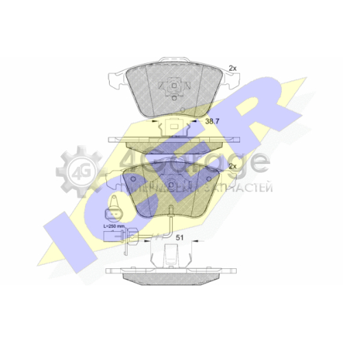 ICER 181654 Комплект тормозных колодок дисковый тормоз