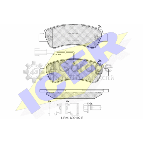 ICER 141804203 Комплект тормозных колодок дисковый тормоз