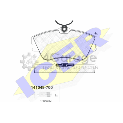 ICER 141049700 Комплект тормозных колодок дисковый тормоз