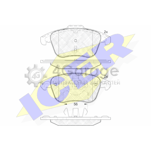 ICER 181866 Комплект тормозных колодок дисковый тормоз