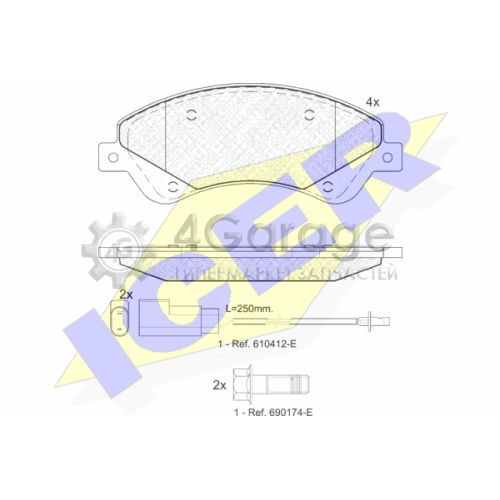 ICER 141792 Комплект тормозных колодок дисковый тормоз