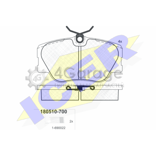 ICER 180510700 Комплект тормозных колодок дисковый тормоз
