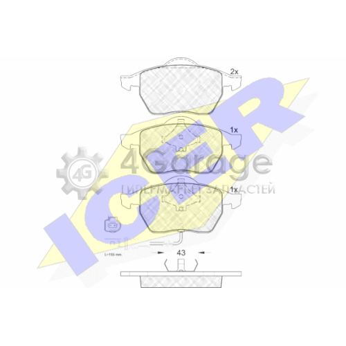 ICER 181396 Комплект тормозных колодок дисковый тормоз