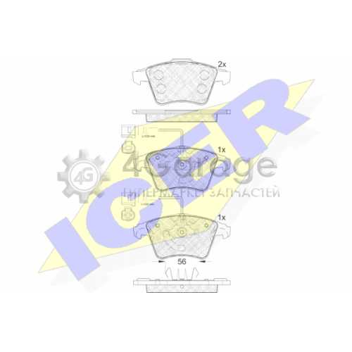 ICER 181777 Комплект тормозных колодок дисковый тормоз