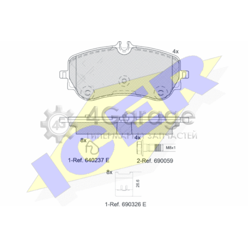 ICER 142301 Комплект тормозных колодок дисковый тормоз