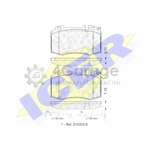 ICER 181389203 Комплект тормозных колодок дисковый тормоз