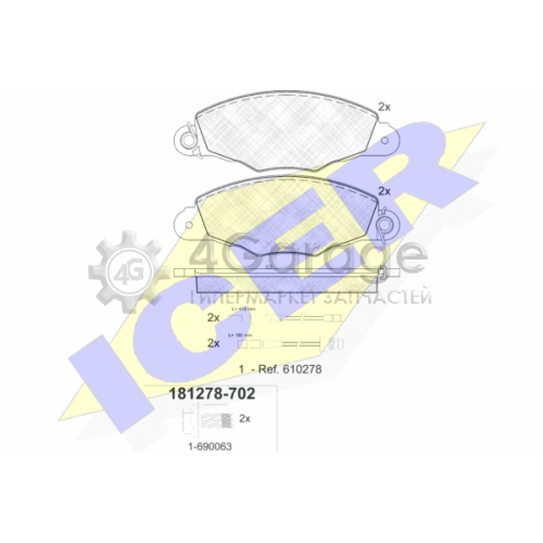 ICER 181278702 Комплект тормозных колодок дисковый тормоз