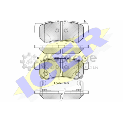 ICER 181645 Комплект тормозных колодок дисковый тормоз