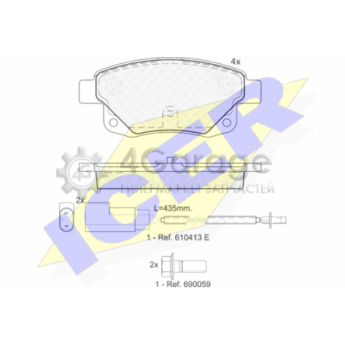 ICER 141794 Комплект тормозных колодок дисковый тормоз