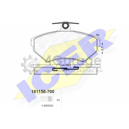 ICER 181156700 Комплект тормозных колодок дисковый тормоз