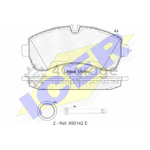 ICER 141785 Комплект тормозных колодок дисковый тормоз
