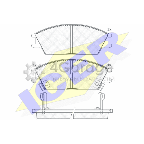 ICER 180887 Комплект тормозных колодок дисковый тормоз