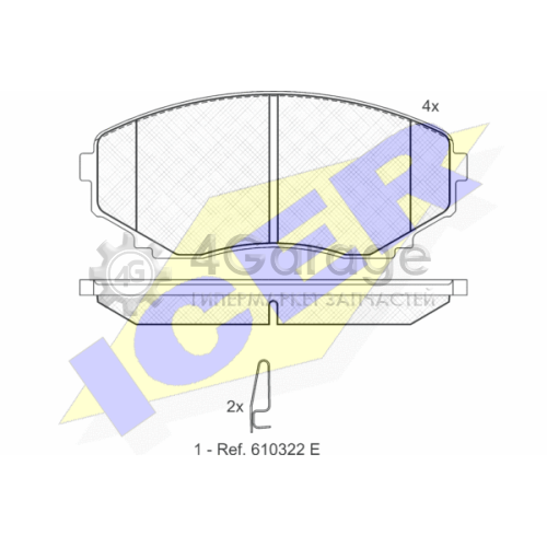 ICER 141345 Комплект тормозных колодок дисковый тормоз