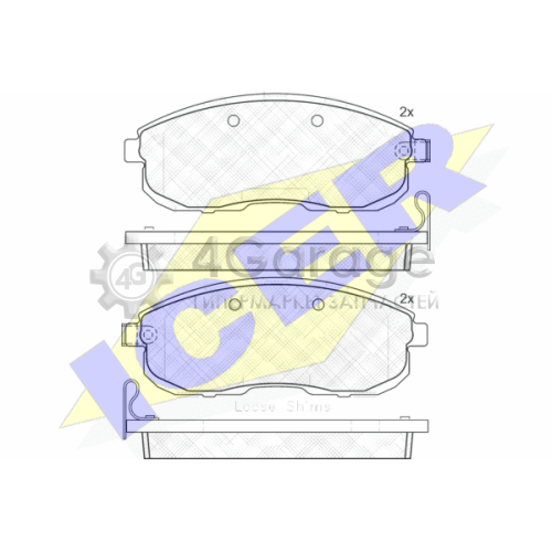 ICER 181882200 Комплект тормозных колодок дисковый тормоз