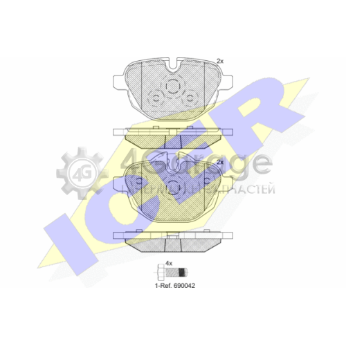 ICER 182004 Комплект тормозных колодок дисковый тормоз