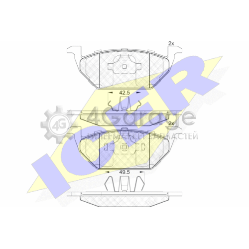 ICER 181338 Комплект тормозных колодок дисковый тормоз