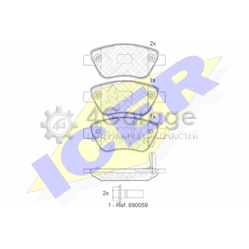 ICER 181810 Комплект тормозных колодок дисковый тормоз