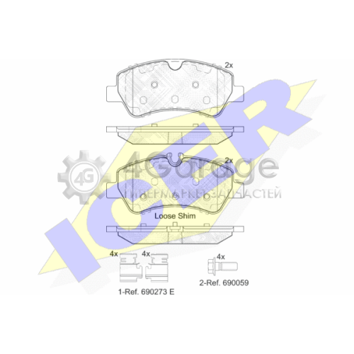 ICER 142116 Комплект тормозных колодок дисковый тормоз