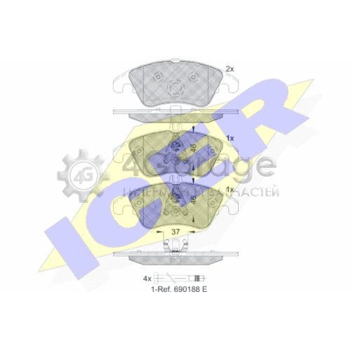 ICER 181865 Комплект тормозных колодок дисковый тормоз