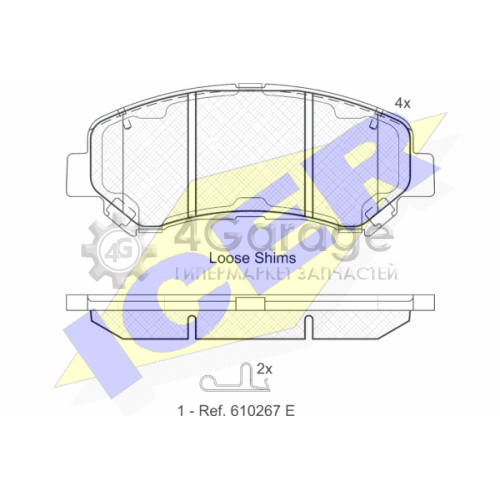 ICER 181834 Комплект тормозных колодок дисковый тормоз
