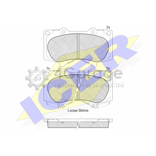ICER 181665 Комплект тормозных колодок дисковый тормоз